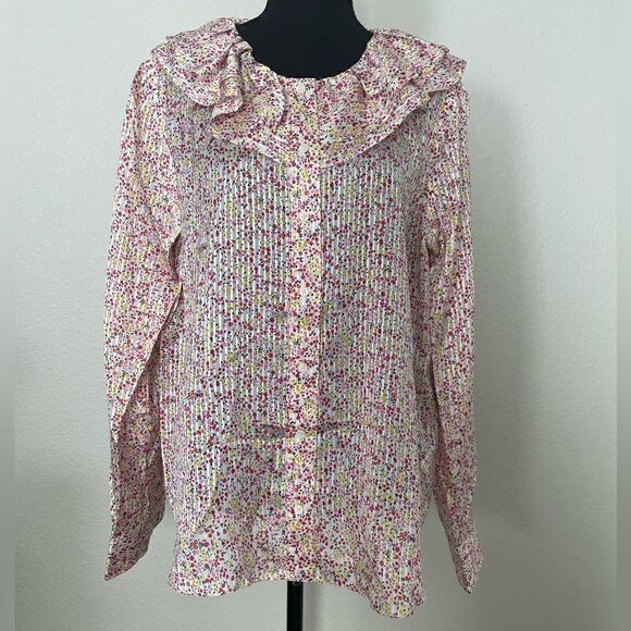 NWT J.Crew Ruffle Top  - Picture 1 of 8